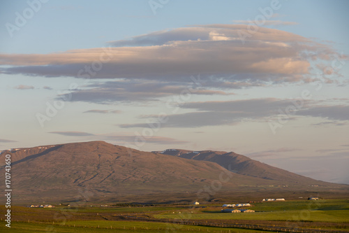 Icelandic scenery in skagafjordur, near the village hofsos, north of iceland
