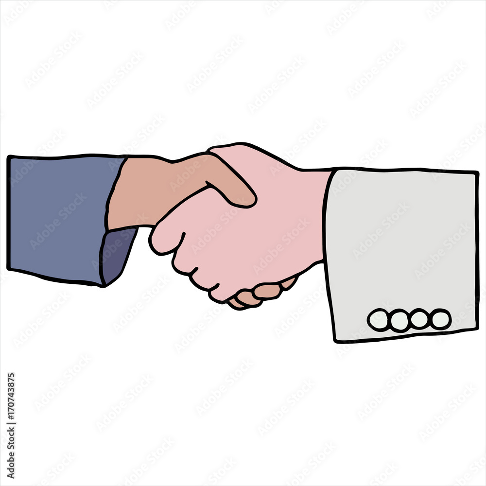 Businesspeople shaking hands against white background Businesspeople shaking hands against white background