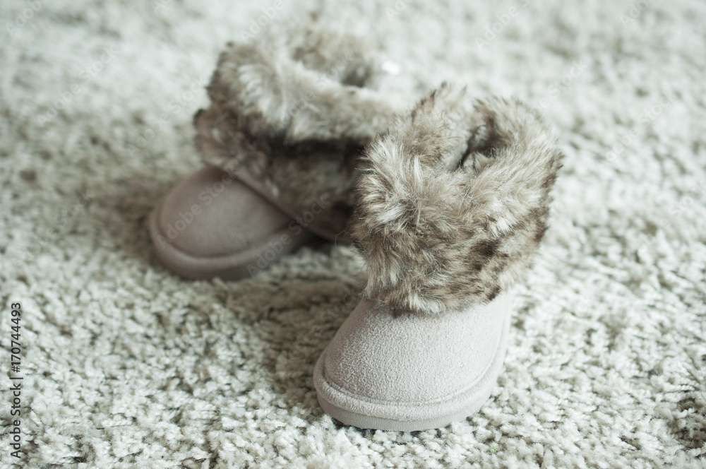Pair of grey winter boots Pair of grey winter boots