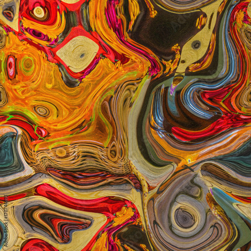 Vivid Orange and Red surreal abstract illustration