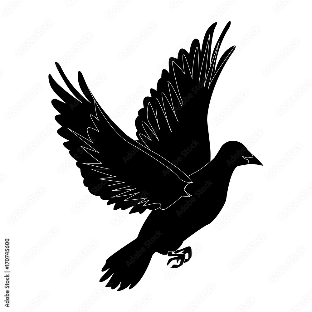 Obraz premium flying dove on white background as symbol of peace vector illustration