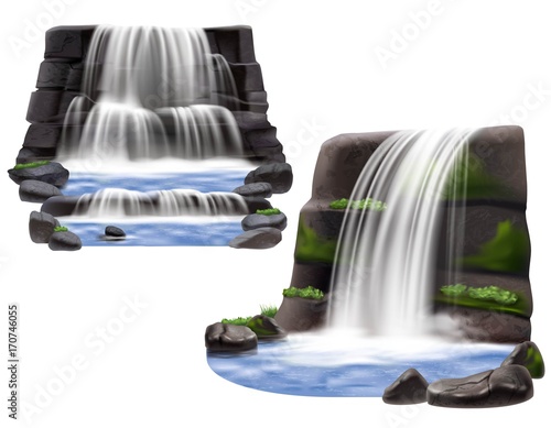 Waterfalls Realistic Compositions