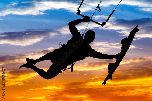 kite surf at sunset © adrenalinapura