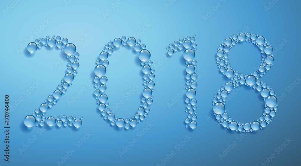 2018 - carte de vœux - goutte - thalasso - zen - beauté - bleu 2018 - carte de vœux - goutte - thalasso - zen - beauté - bleu