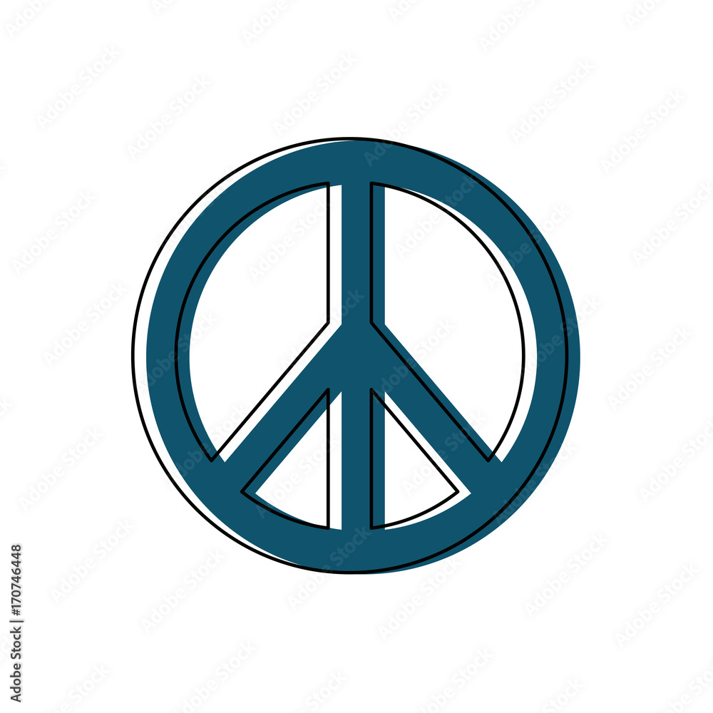 Fototapeta hippie peace love circle button element symbol vector illustration