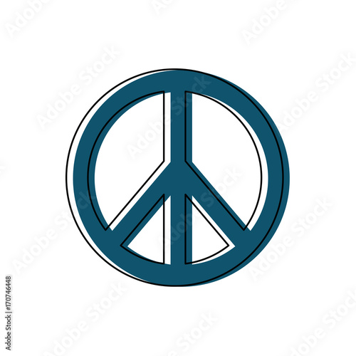 hippie peace love circle button element symbol vector illustration