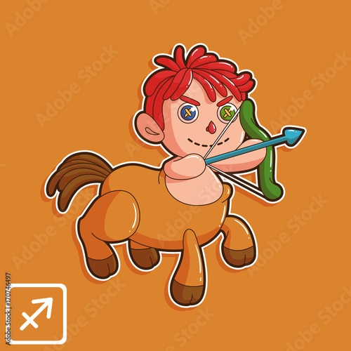 sagittarius Zodiac Horoscope Vector Illustration 