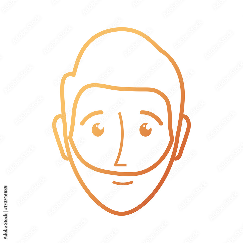 flat line colorful face man over white background vector illustration flat line colorful face man over white background vector illustration