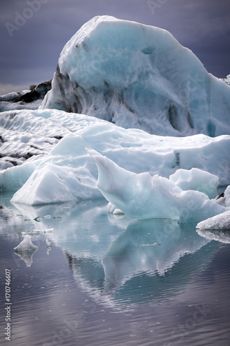 Icebergs in Jokulsarlon glacial lagoon
