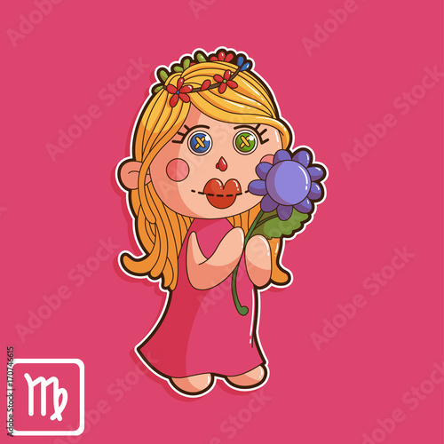 Virgo Zodiac Horoscope Vector Illustration 