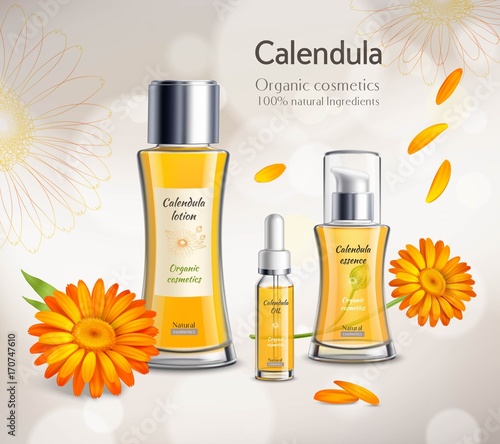 Cosmetics Products Realistic Advertisement Poster 