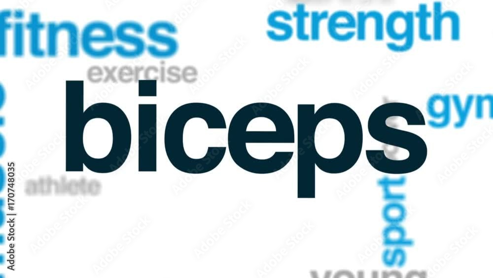 Biceps animated word cloud, text design animation. Biceps animated word cloud, text design animation.