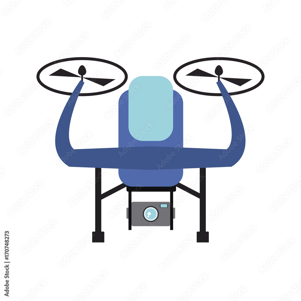 drone with action camera front view vector illustration drone with action camera front view vector illustration