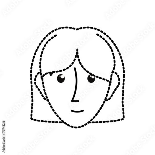 uncolored woman sticker  ove white bacground  vector illustration