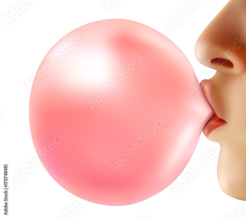 Realistic Bubble From Chewing Gum