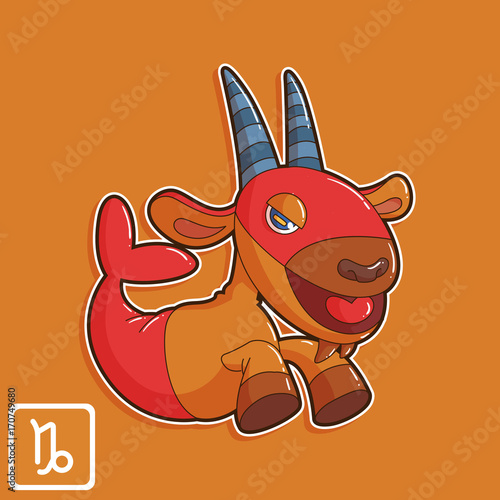Capricorn Zodiac Horoscope Vector Illustration
