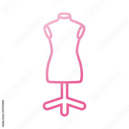 colored sewing mannequin over white background  vector illustration