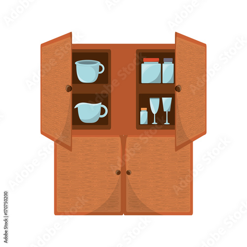 colorful  cupboard over white  background vector illustration