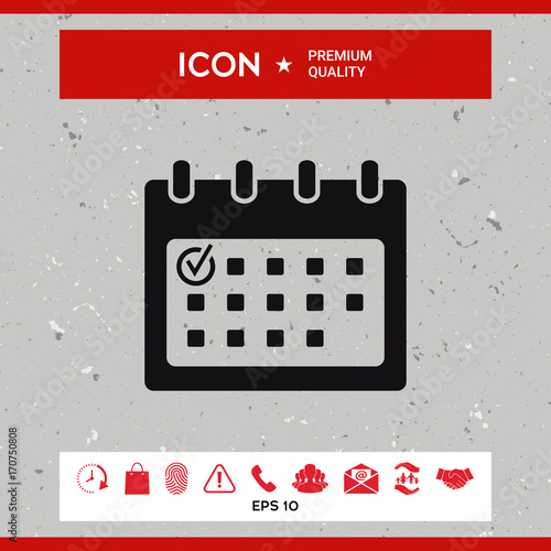 Calendar icon with check mark
