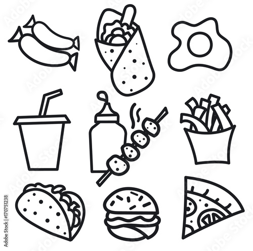 food icons and signs