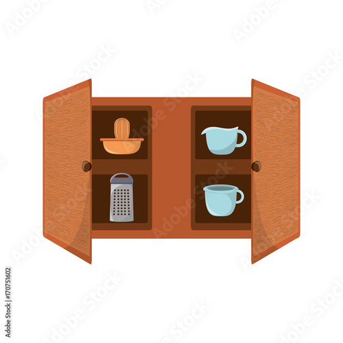 colorful cupboard  over  white background vector illustration