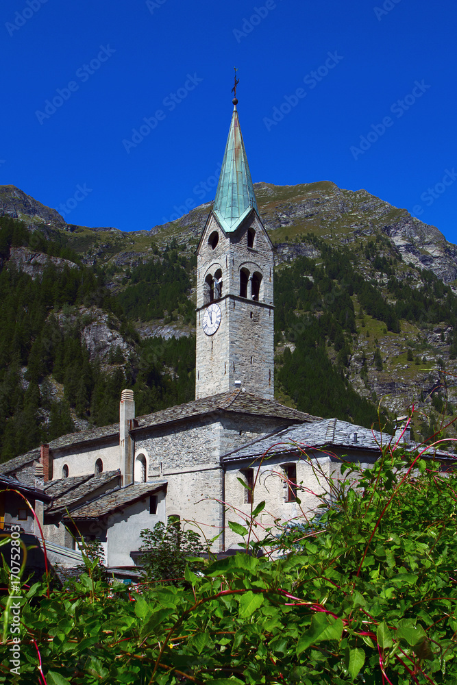 Gressoney Chiesa di San Giovanni Battista Valle d'Aosta Italia Europa Italy Europe