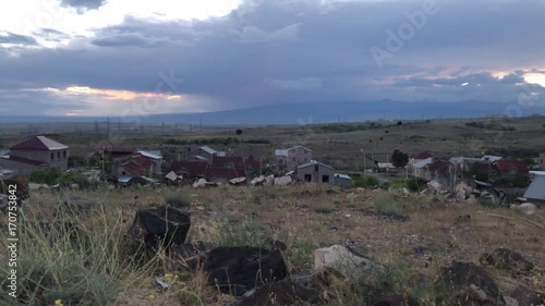 Sunset in the suburbs of Yerevan, Armenia