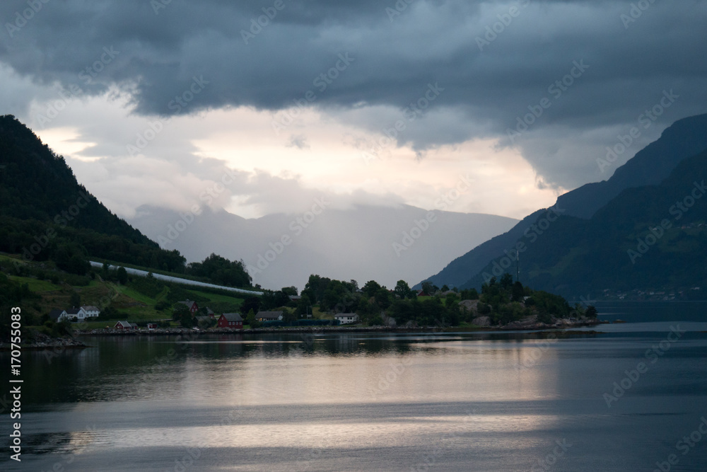 The view on the narrowest fjord in Norway