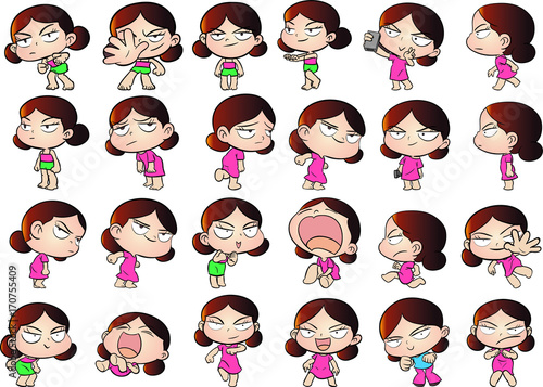 girl; character; game; sprite; action; vector; animation; illustration; adventure; sheet; side; games; cartoon; flat; runner; endless; scrolling; kids; sprites; young; expressions; assets; background;