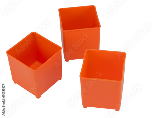 Fotografia part of empty plastic tool organiser isolated on white