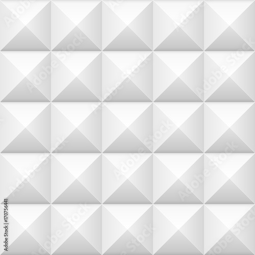Seamless white pyramid pattern wall