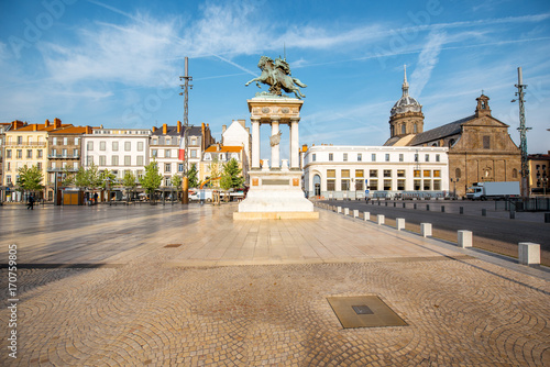 View on the Jaude square during the morning light in Clermont-Ferrand city in central France photo