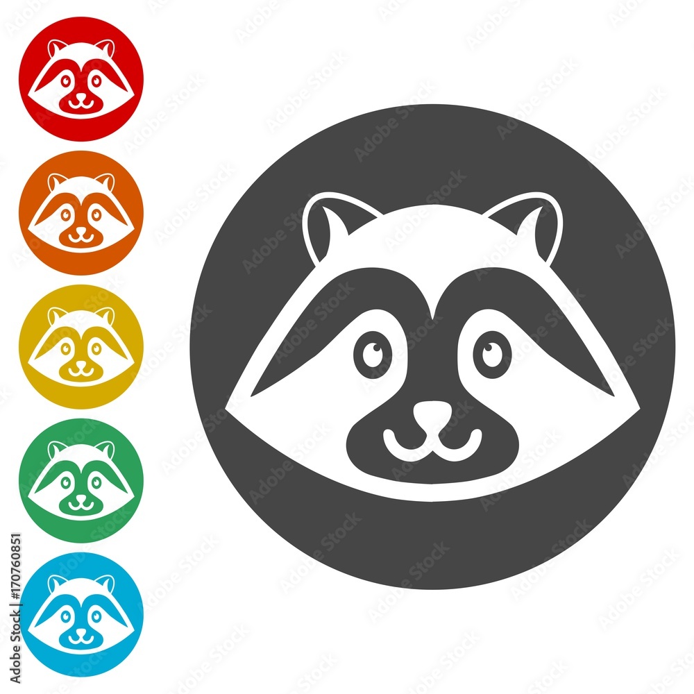 Silhouette of a raccoon icons set - Illustration Silhouette of a raccoon icons set - Illustration