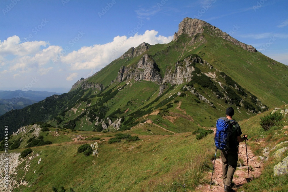 hiker in the tatra mountains