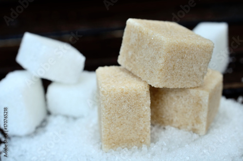 sugar cube on table