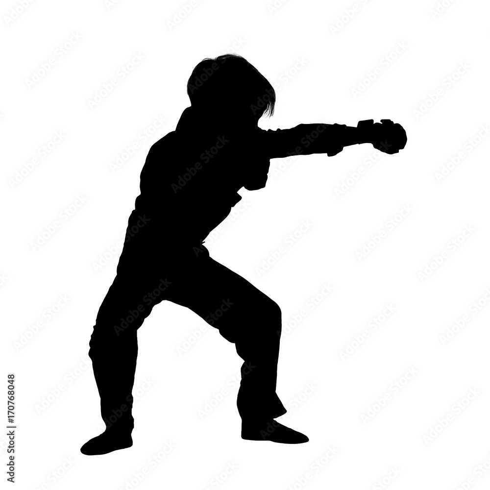 Silhouette of little fighter