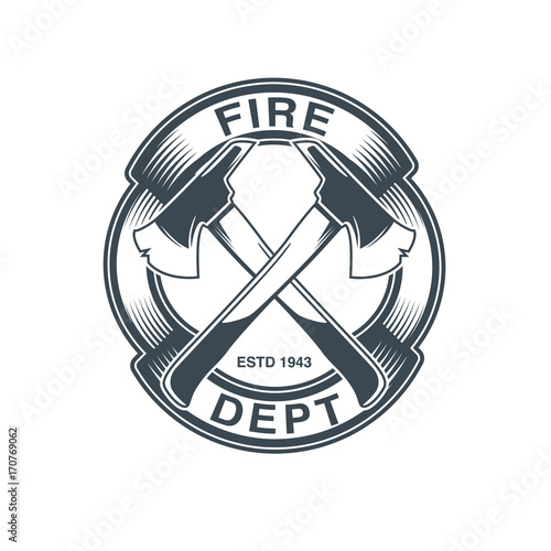 Firefighters vector emblem
