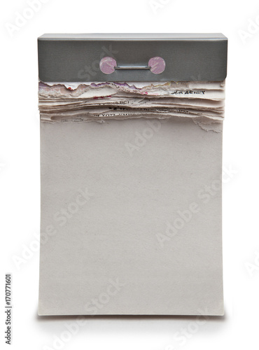 Wall calendar with a blank sheet. Isolated on white background