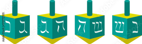 Vector illustration of a dreidel, no transparencies, EPS 8