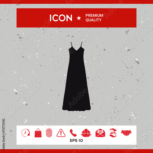 Long Dress, Evening dress, combination or nightie , the silhouette. Menu item in the web design