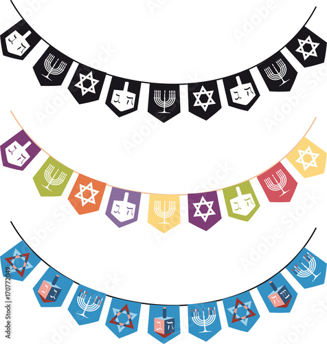 Hanukkah themed vector borders, EPS 8 photo