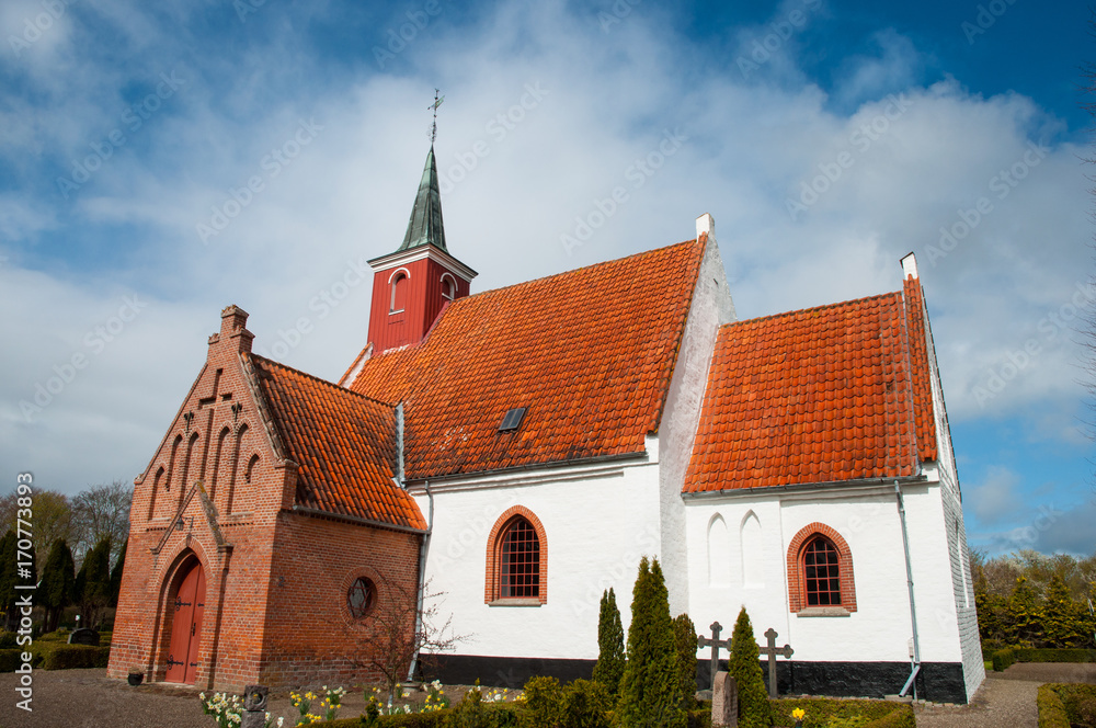 Fototapeta premium Karleby church in Denmark