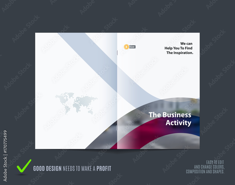 Fototapeta premium Design of business vector template, brochure, abstract annual report,