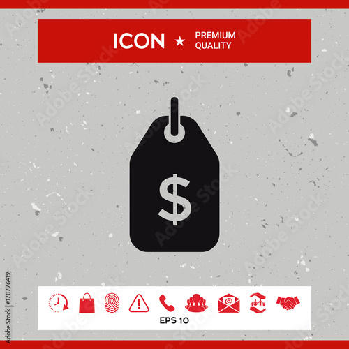 Tag with dollar symbol. Price tag icon for download