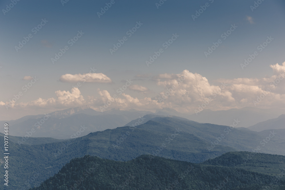 Mountain landscape, mountains of the Western Caucasus