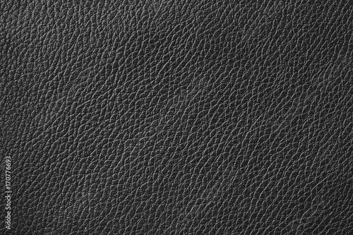 Black closeup leather pattern background.