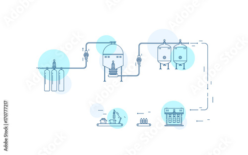 mineral water extraction process vector icons