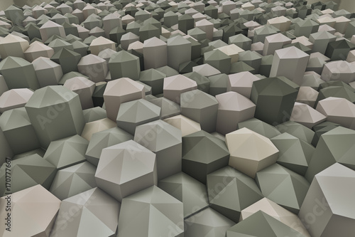 3D rendering of abstract polygon background