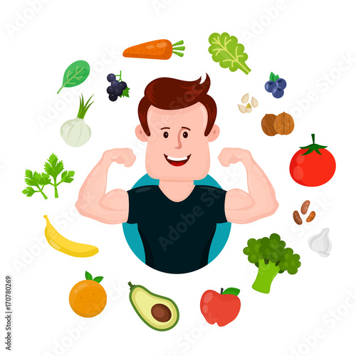 Pumped-up sport fitness young man 