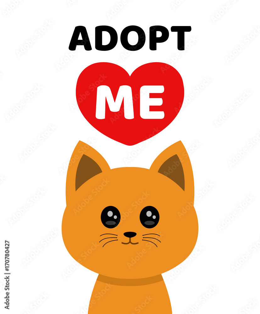 Adopt me. Dont buy. Cat Pet adoption. Stock Vector   Adobe Stock